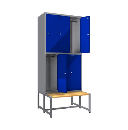 Fém szekrény, hat ajtós, szekrénnyel, SML-90-6S